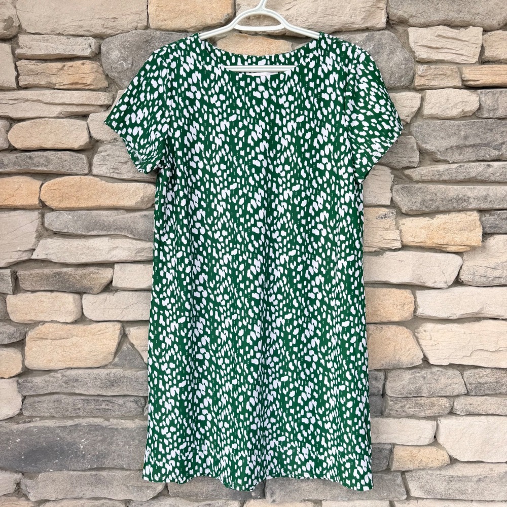 Jude Connally Ella Shift Dress Antelope Jungle Green Medium Jude Cloth Mini